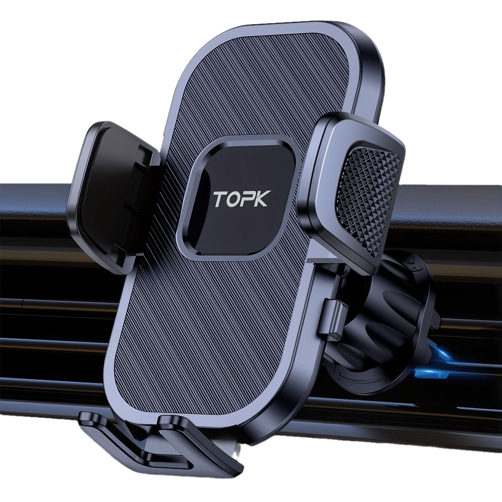 TOPK Universal Air Vent Phone Mount  360 Rotating Secure Grip  OneTouch Installation for Safe HandsFree Driving